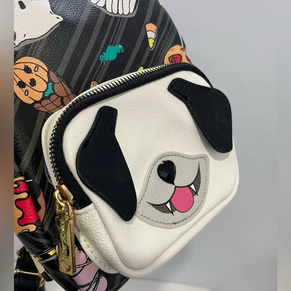 Betsey‎ Johnson Kitsch Halloween Dog Pug Bag Mini Backpack